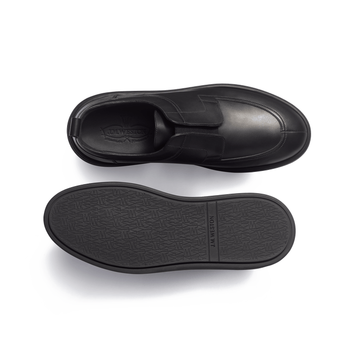 J.m. Weston Basket Chasse On Time élastique En Cuir Veau Box Noir