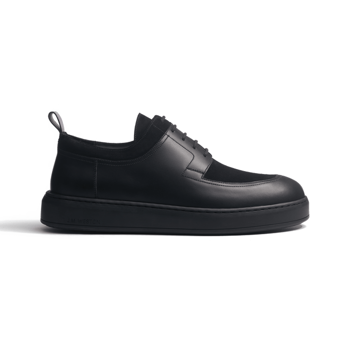 j.m. weston Basket Chasse On Time en cuir veau sport noir & cuir veau velours noir