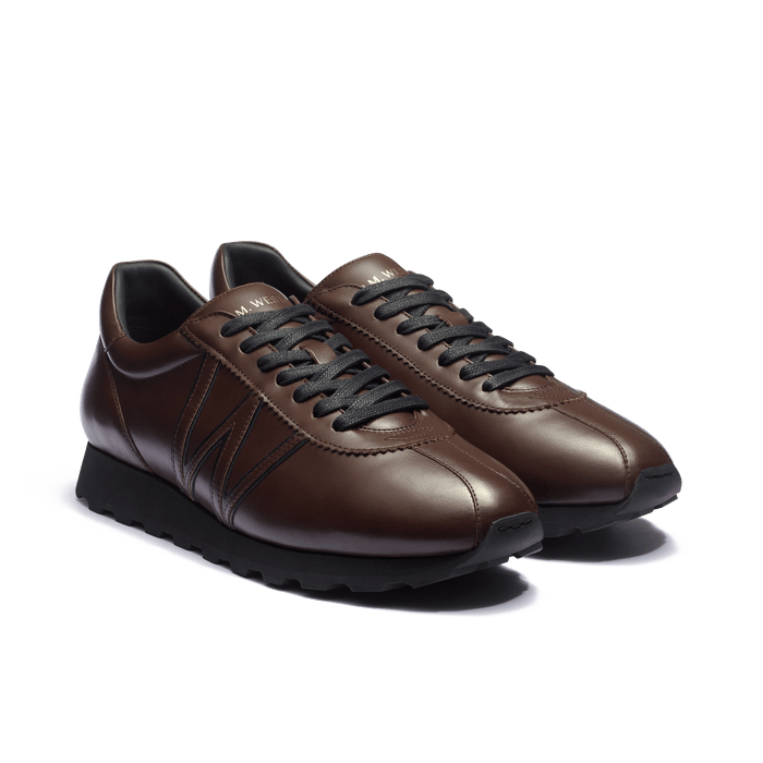 J.m. Weston Basket On My Way En Cuir Veau Lisse Marron Foncé