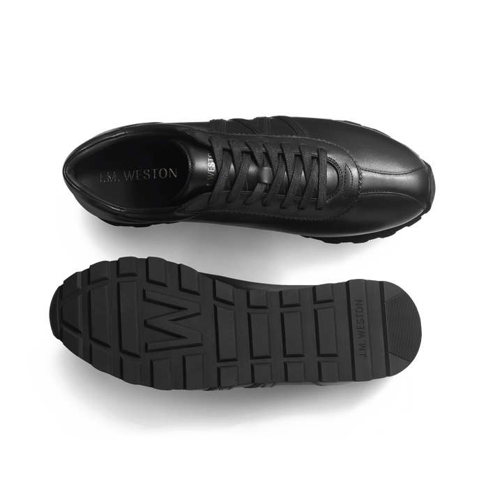 J.m. Weston Basket On My Way En Cuir Veau Lisse Noir