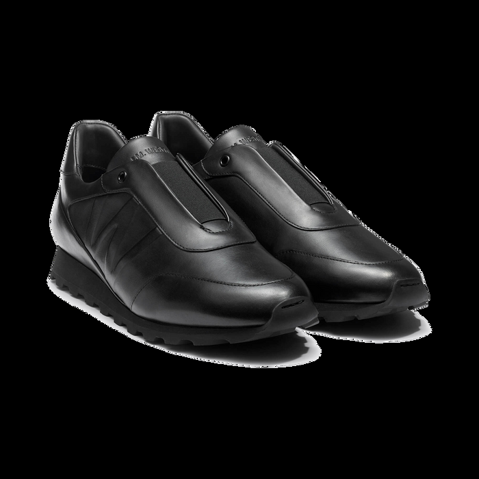 J.m. Weston Basket On My Way Racing En Cuir Lisse Noir