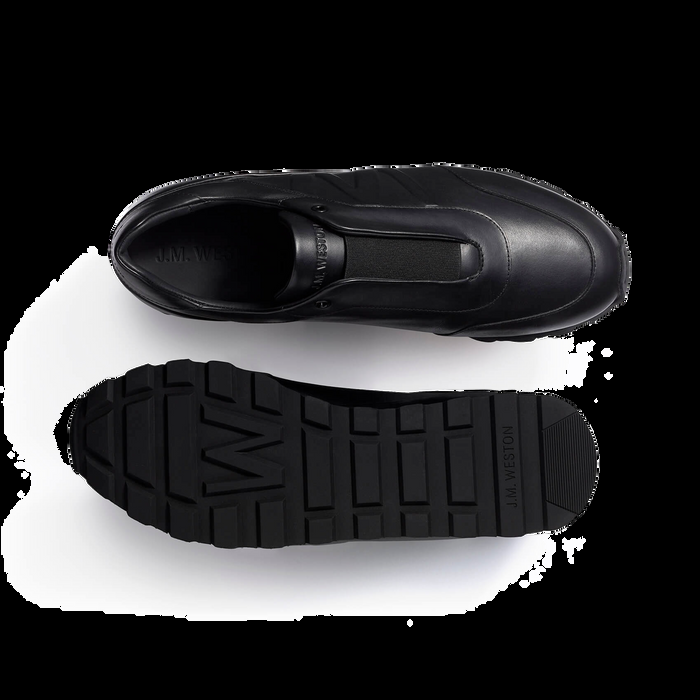 J.m. Weston Basket On My Way Racing En Cuir Lisse Noir