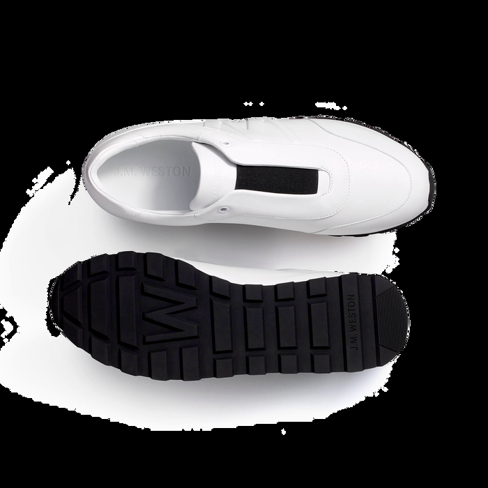 J.m. Weston Basket On My Way Racing En Cuir Veau Sport Blanc