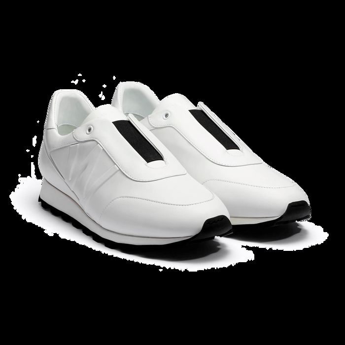 J.m. Weston Basket On My Way Racing En Cuir Veau Sport Blanc