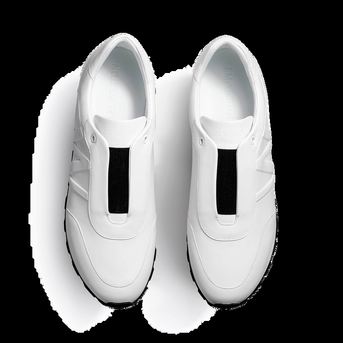 J.m. Weston Basket On My Way Racing En Cuir Veau Sport Blanc