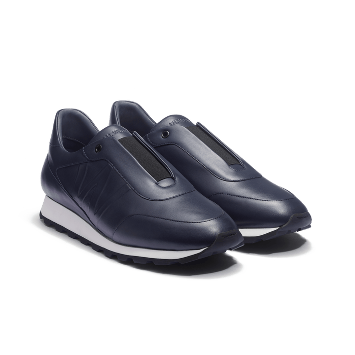 J.m. Weston Basket On My Way Racing En Cuir Veau Sport Marine