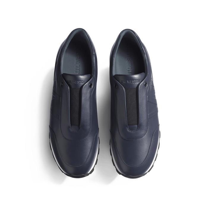 J.m. Weston Basket On My Way Racing En Cuir Veau Sport Marine