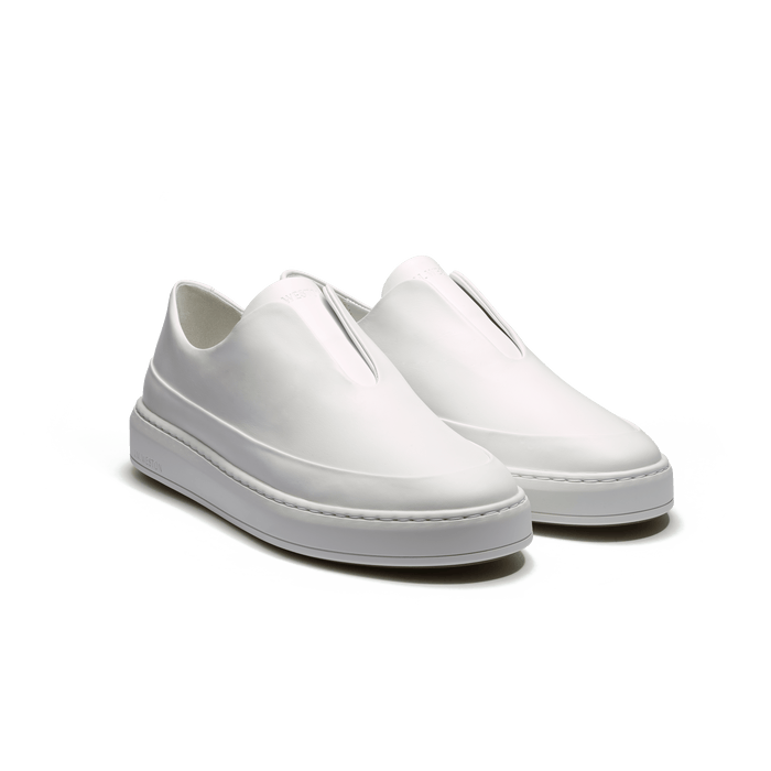 J.m. Weston Basket On Time Canasta élastique En Cuir Veau Sport Blanc