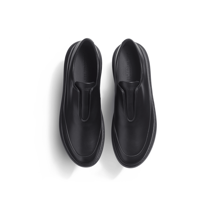 J.m. Weston Basket On Time Canasta élastique En Cuir Veau Sport Noir