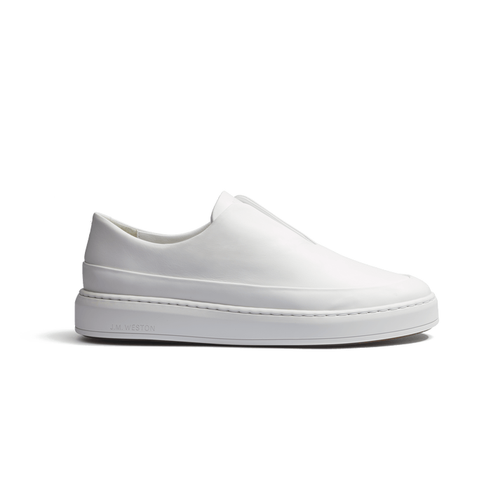 j.m. weston Basket On Time Canasta élastique en cuir veau sport blanc