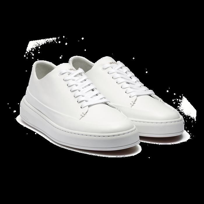 J.m. Weston Basket On Time Canasta En Cuir Lisse Blanc