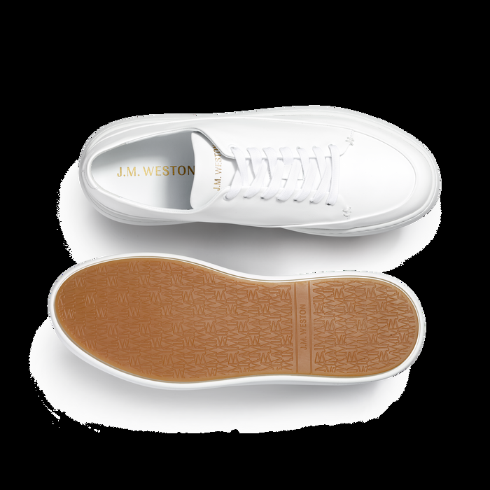 J.m. Weston Basket On Time Canasta En Cuir Lisse Blanc