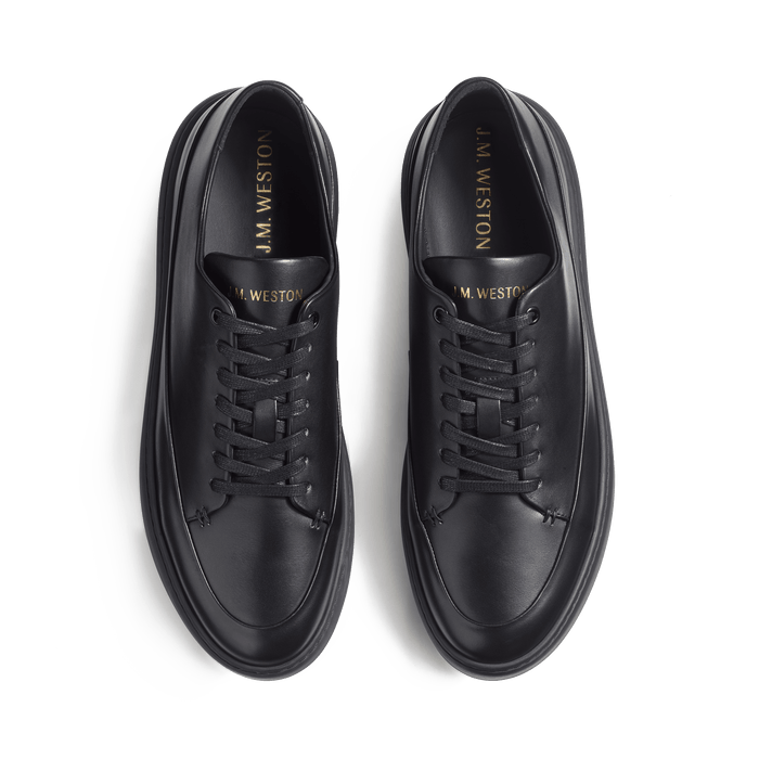 J.m. Weston Basket On Time Canasta En Cuir Lisse Noir