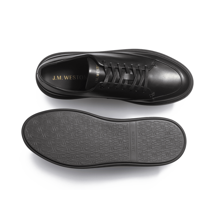 J.m. Weston Basket On Time Canasta En Cuir Lisse Noir