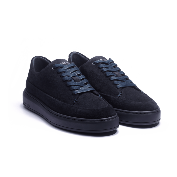 J.m. Weston Basket On Time Canasta En Cuir Velours Marine