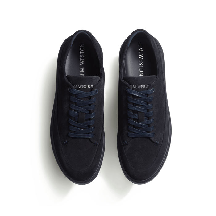 J.m. Weston Basket On Time Canasta En Cuir Velours Marine