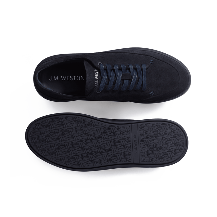 J.m. Weston Basket On Time Canasta En Cuir Velours Marine