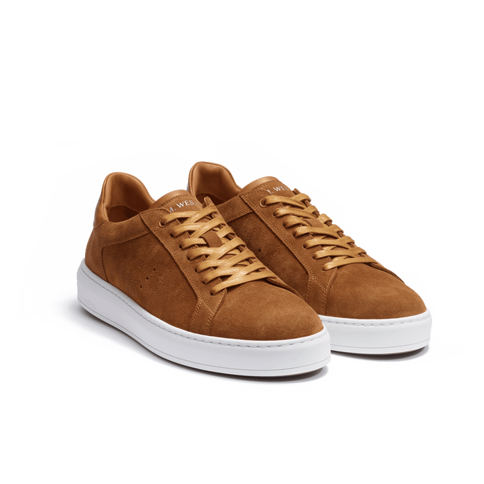 J.m. Weston Basket On Time En Cuir Veau Velours Beachnut