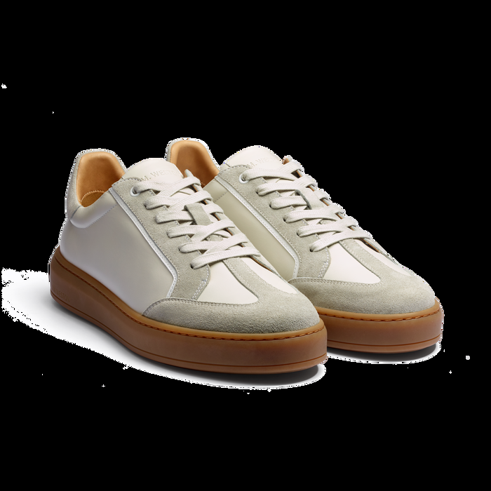 J.m. Weston Basket On Time Hirondelle En Cuir Lisse Blanc