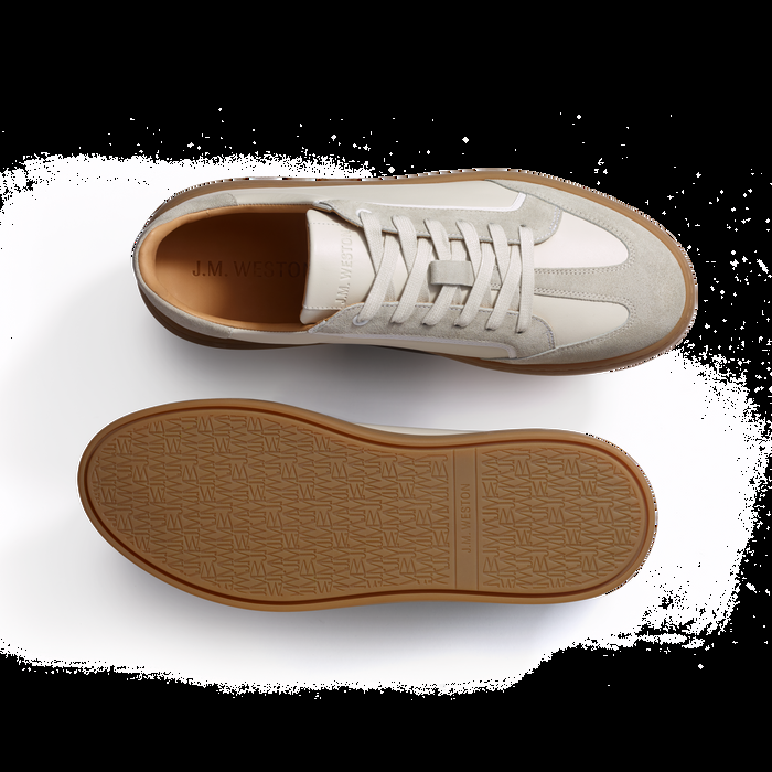 J.m. Weston Basket On Time Hirondelle En Cuir Lisse Blanc