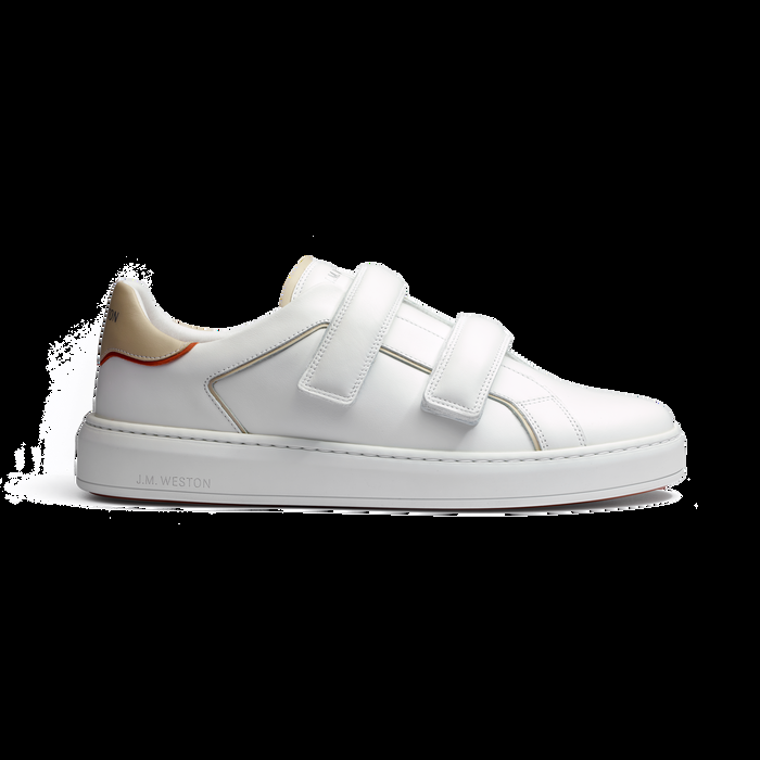 j.m. weston Basket On Time Roland-Garros en cuir lisse blanc