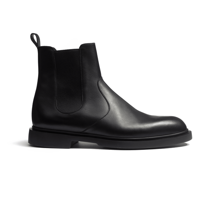 j.m. weston Bottine à élastique Walker homme en cuir veau lisse noir