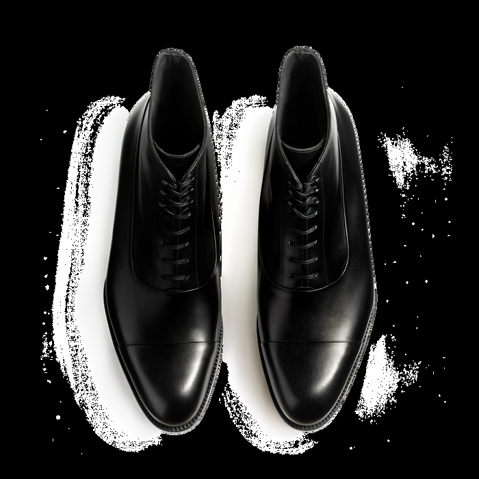 J.m. Weston Bottine Balmoral Edouard Homme En Cuir Lisse Noir