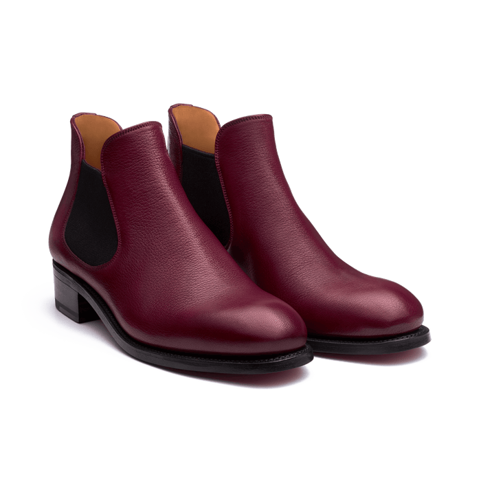 J.m. Weston Bottine Basse Femme En Cuir Lisse Bordeaux