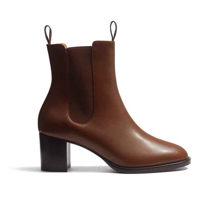 j.m. weston Bottine Cambre à talon en cuir lisse marron bergeronnette