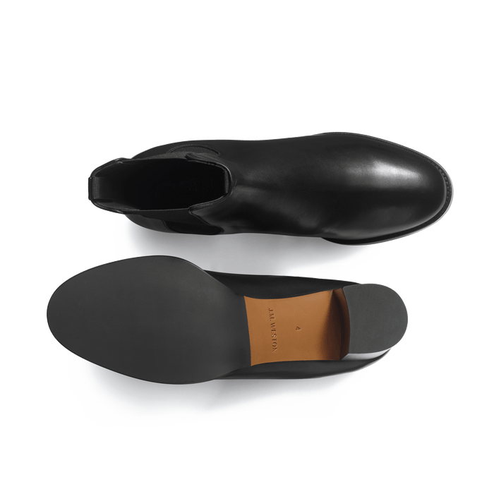 J.m. Weston Bottine Cambre à Talon En Cuir Lisse Noir