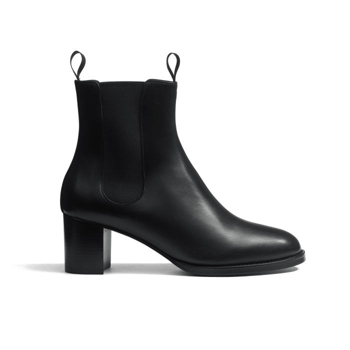 j.m. weston Bottine Cambre à talon en cuir lisse noir