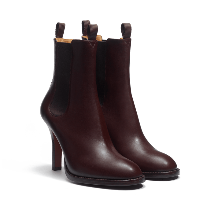 J.m. Weston Bottine Cambre Avec élastique En Cuir Veau Lisse Bordeaux