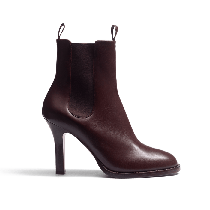 j.m. weston Bottine Cambre avec élastique en cuir veau lisse bordeaux