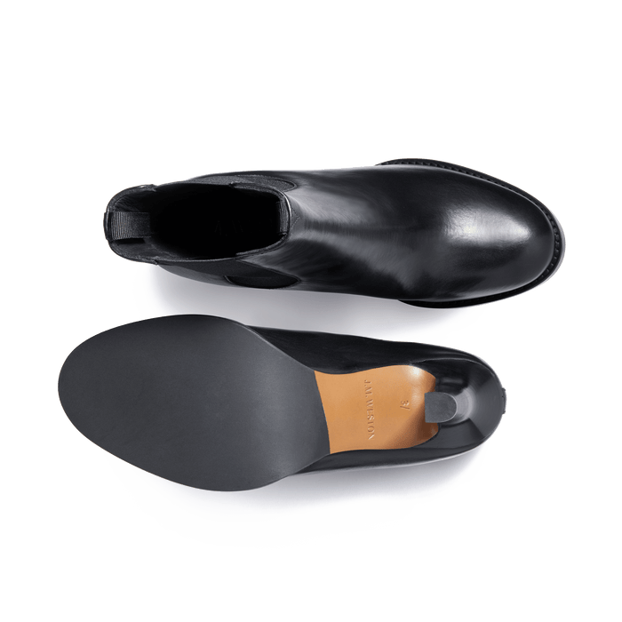 J.m. Weston Bottine Cambre Femme Avec élastique En Cuir Lisse Noir