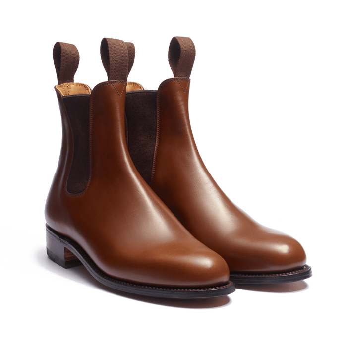 J.m. Weston Bottine Cambre Femme En Cuir Lisse Marron