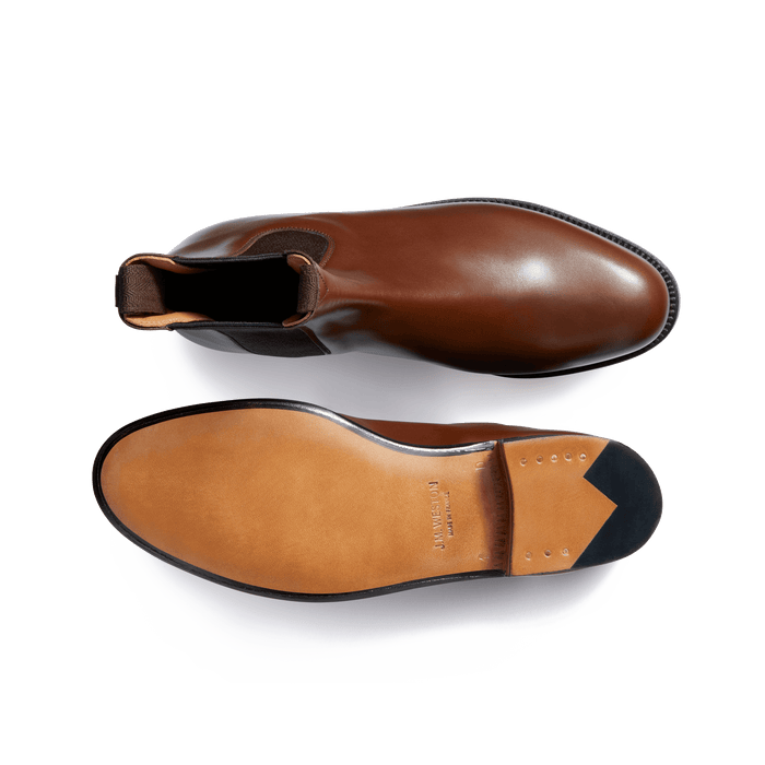 J.m. Weston Bottine Cambre Femme En Cuir Lisse Marron