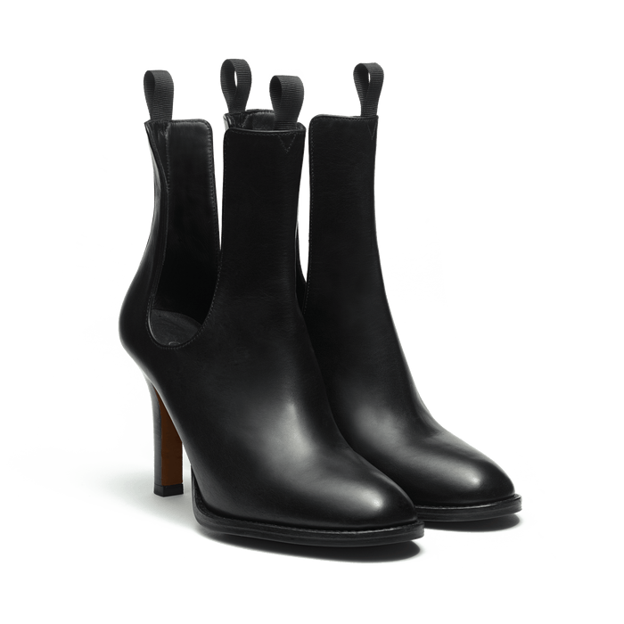 J.m. Weston Bottine Cambre Femme Sans élastique En Cuir Lisse Noir