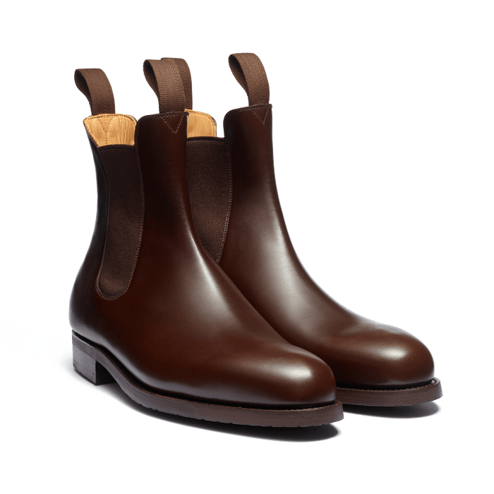 J.m. Weston Bottine Cambre Homme Semelle Gomme En Cuir Lisse Marron Melèze