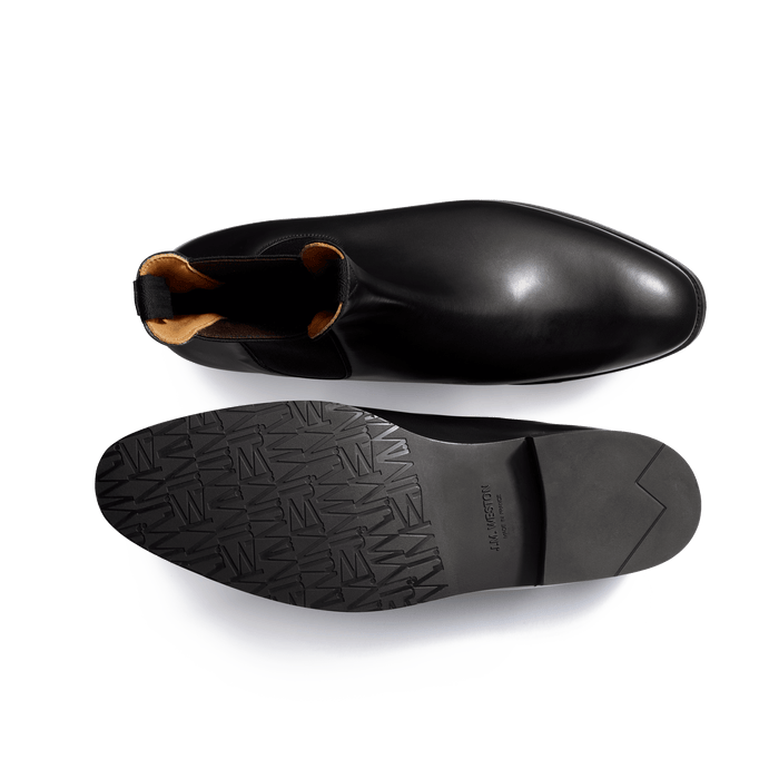 J.m. Weston Bottine Cambre Homme Semelle Gomme En Cuir Lisse Noir
