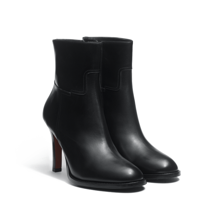 J.m. Weston Bottine Cambre Zippée En Cuir Lisse Noir