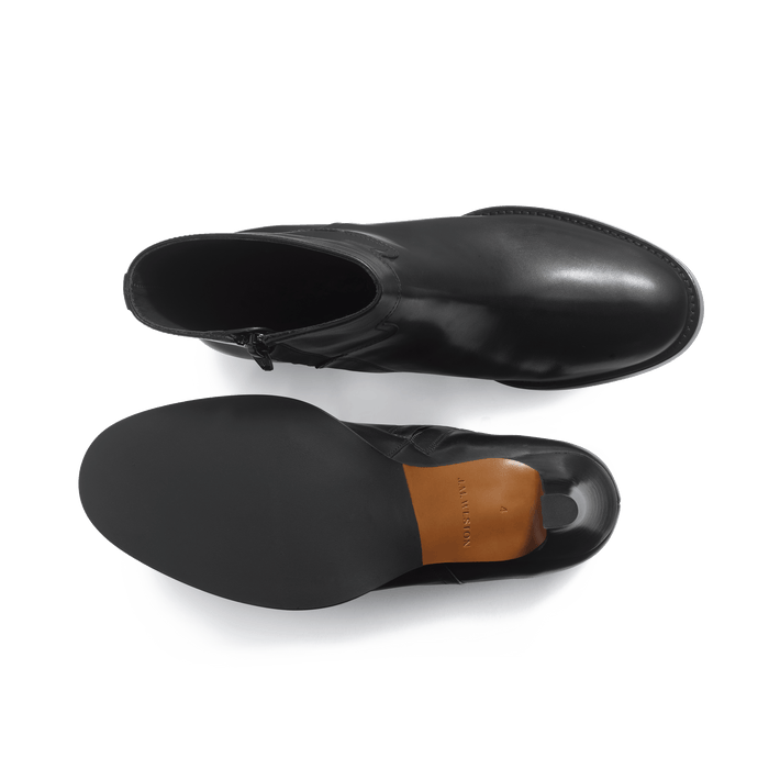 J.m. Weston Bottine Cambre Zippée En Cuir Lisse Noir