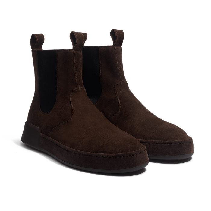 J.m. Weston Bottine Chelsea On Weekend En Cuir Veau Velours Marron Foncé