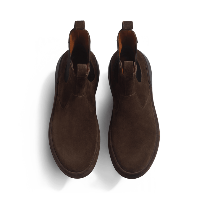 J.m. Weston Bottine Chelsea On Weekend En Cuir Veau Velours Marron Foncé