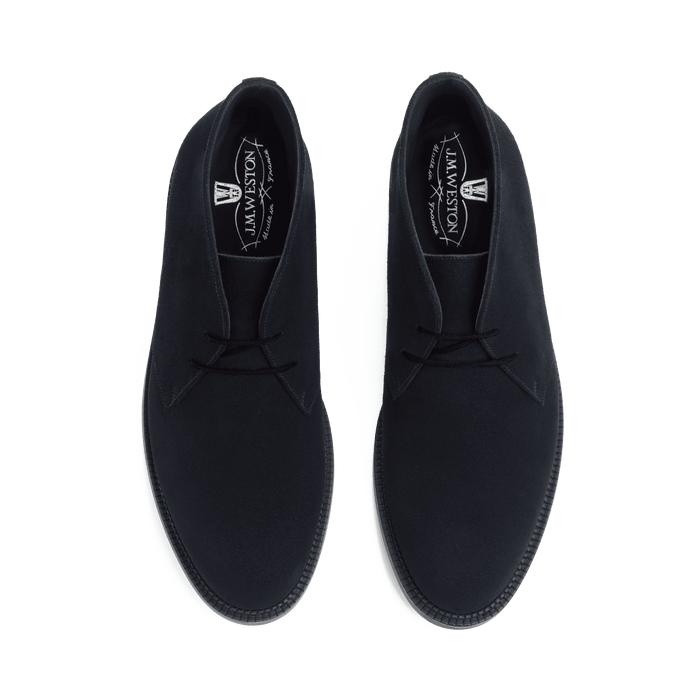 J.m. Weston Bottine Chukka Boot Homme En Velours Bleu