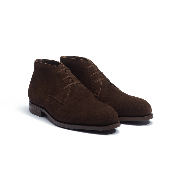 J.m. Weston Bottine Chukka Edouard Homme En Cuir Veau Velours Marron Foncé