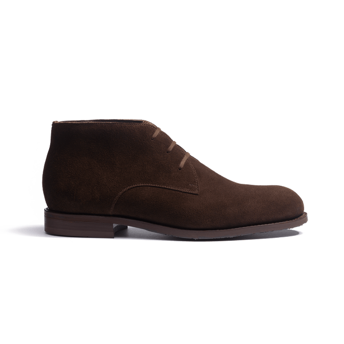 j.m. weston Bottine Chukka Edouard homme en cuir veau velours marron foncé