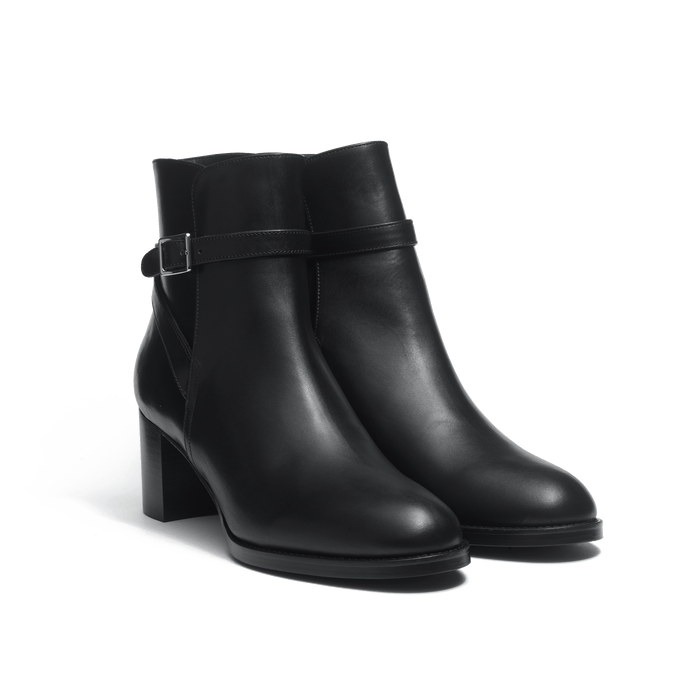 J.m. Weston Bottine Jodhpur à Talon En Cuir Veau Lisse Noir