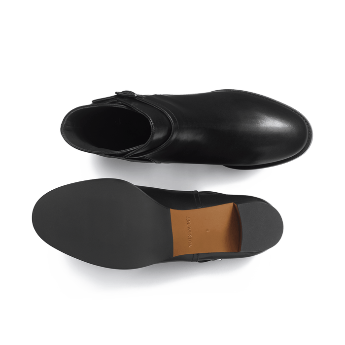J.m. Weston Bottine Jodhpur à Talon En Cuir Veau Lisse Noir