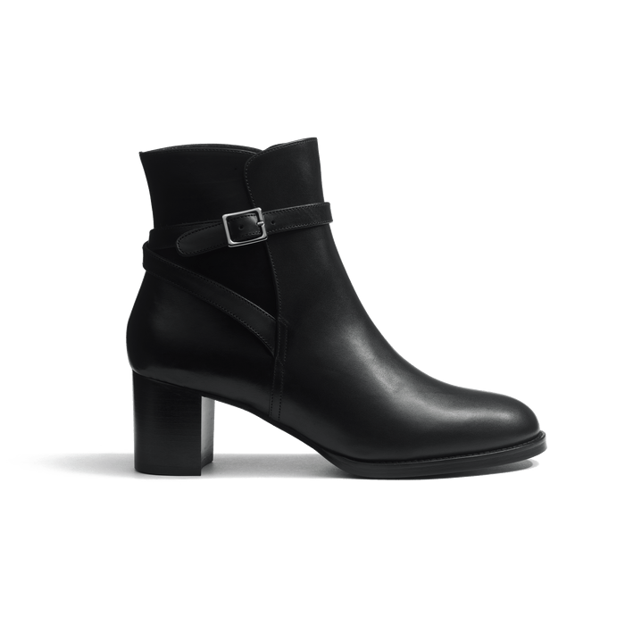 j.m. weston Bottine Jodhpur à talon en cuir veau lisse noir
