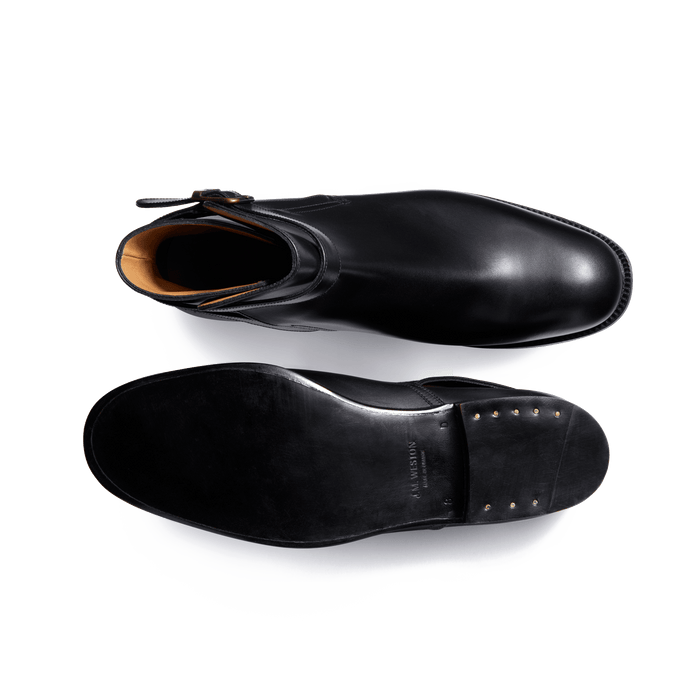 J.m. Weston Bottine Jodhpur Homme En Cuir Lisse Noir